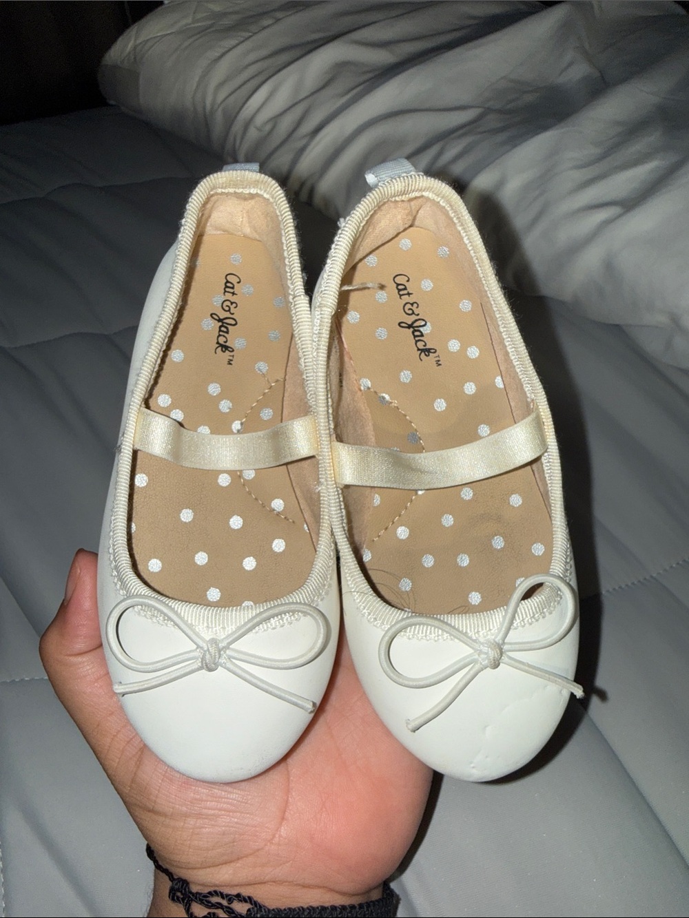 Cat & Jack Girls' Ballet Flats with Bow Strap